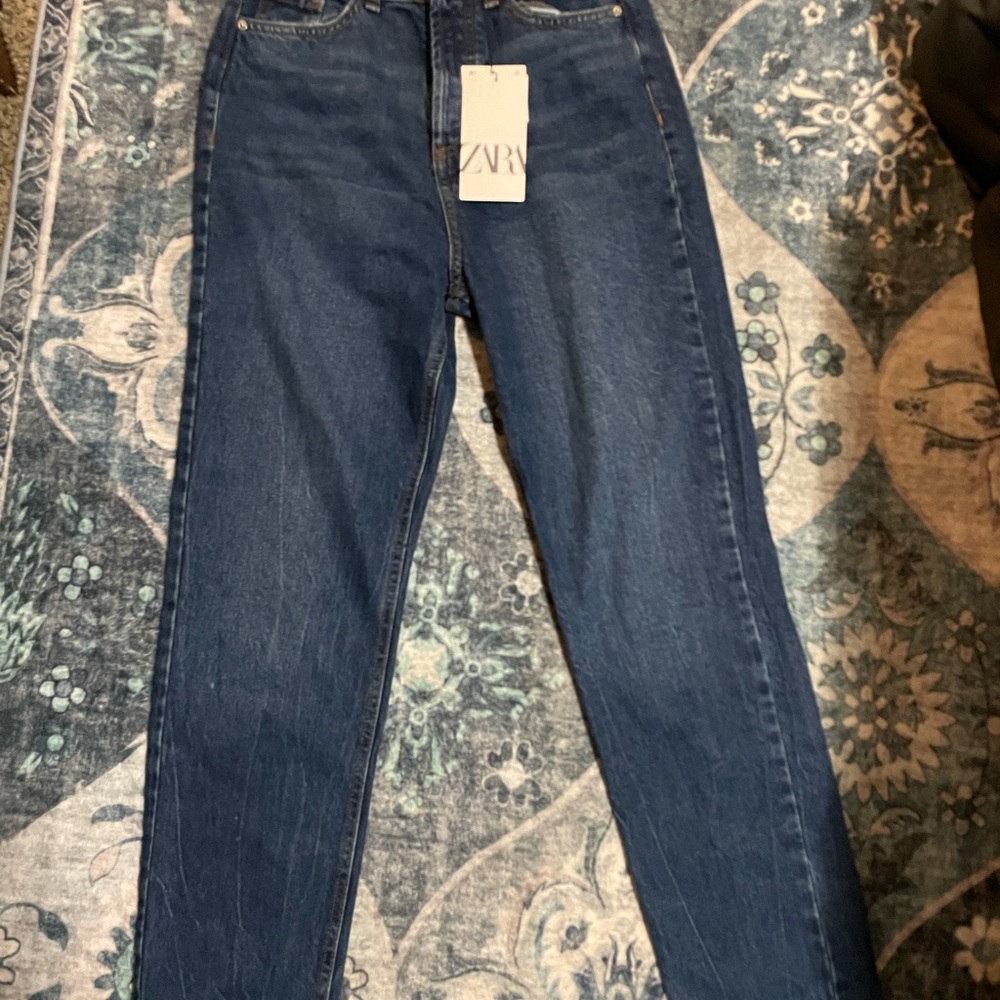 Zara High Rise Dark Blue Women's Jeans